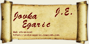 Jovka Egarić vizit kartica